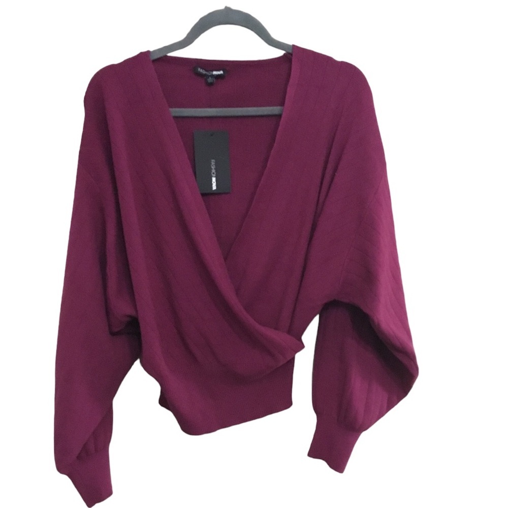 Fashion Nova Women’s Cute Feelings Cropped Sweater Size L NWT